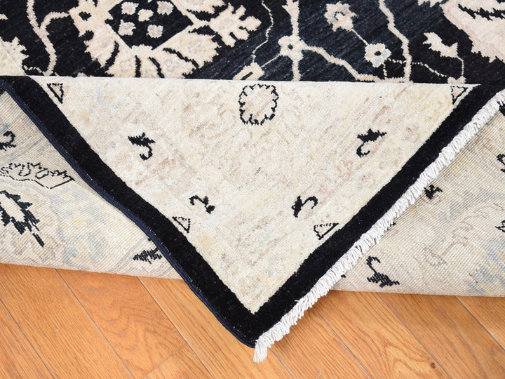 8'10" x 12'0" New Hand Knotted Black Wool Rectangle Oriental Rug - MOA10280651