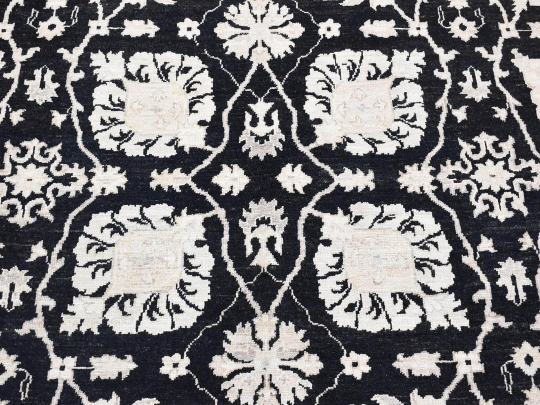 8'10" x 12'0" New Hand Knotted Black Wool Rectangle Oriental Rug - MOA10280651