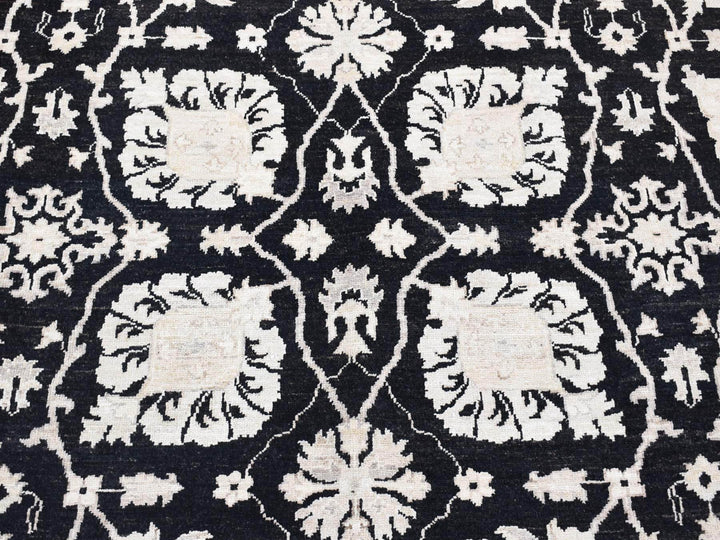 8'10" x 12'0" New Hand Knotted Black Wool Rectangle Oriental Rug - MOA10280651
