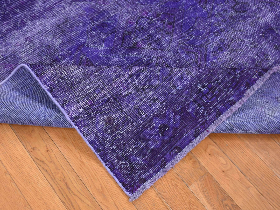 5'1" x 9'9" Vintage Hand Knotted Overdyed Wool Rectangle Oriental Rug - MOA10280656