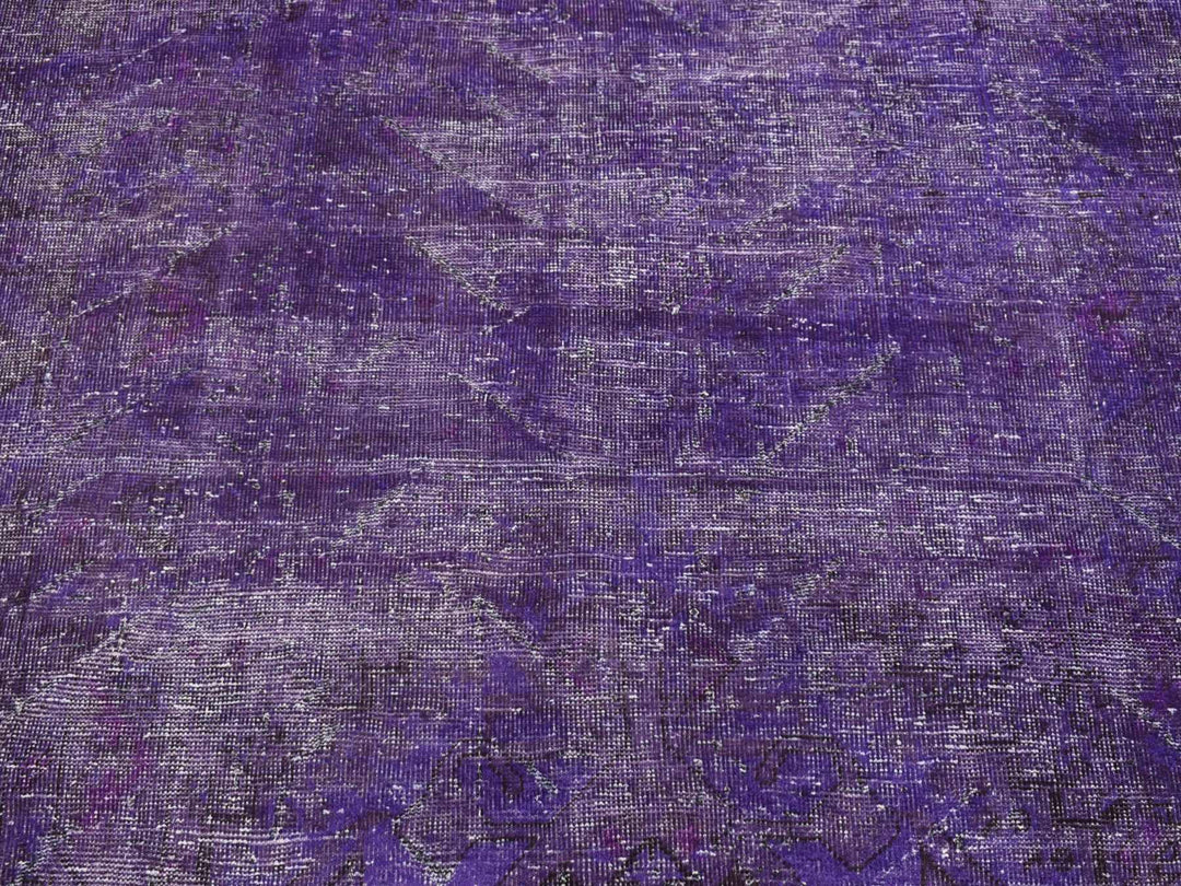 5'1" x 9'9" Vintage Hand Knotted Overdyed Wool Rectangle Oriental Rug - MOA10280656