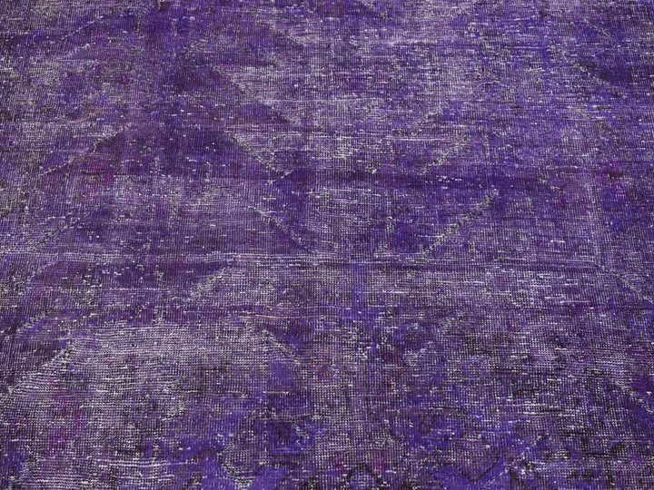 5'1" x 9'9" Vintage Hand Knotted Overdyed Wool Rectangle Oriental Rug - MOA10280656