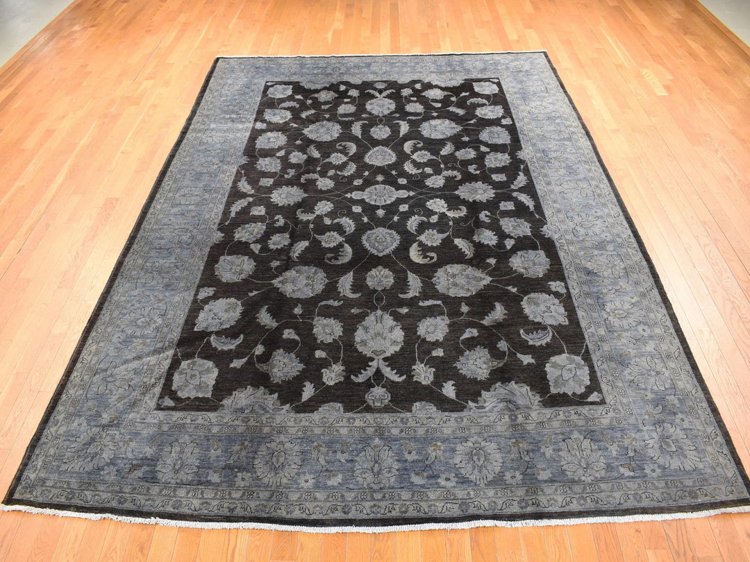 9'0" x 12'0" New Hand Knotted Overdyed Wool Rectangle Oriental Rug - MOA10280660