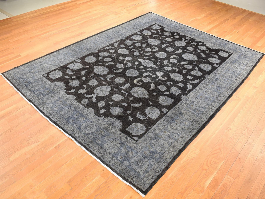 9'0" x 12'0" New Hand Knotted Overdyed Wool Rectangle Oriental Rug - MOA10280660