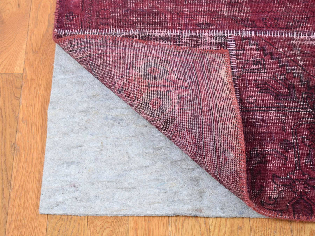 9'1" x 12'10" Vintage Hand Knotted Overdyed Wool Rectangle Oriental Rug - MOA10280662
