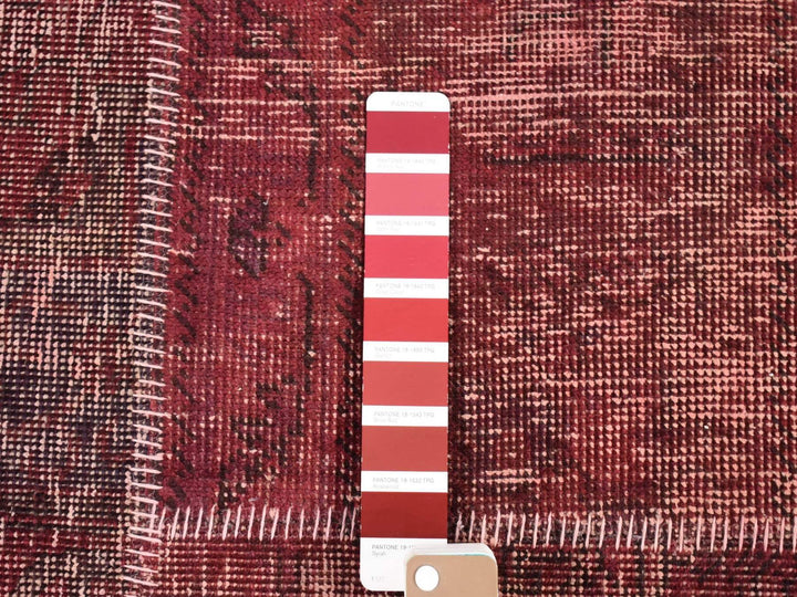 9'1" x 12'10" Vintage Hand Knotted Overdyed Wool Rectangle Oriental Rug - MOA10280662