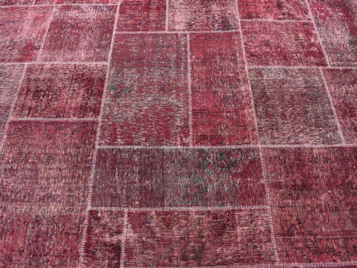 9'1" x 12'10" Vintage Hand Knotted Overdyed Wool Rectangle Oriental Rug - MOA10280662