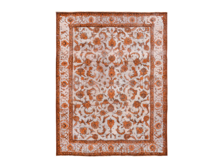 8'1" x 10'9" Vintage Hand Knotted Overdyed Wool Rectangle Oriental Rug - MOA10280665