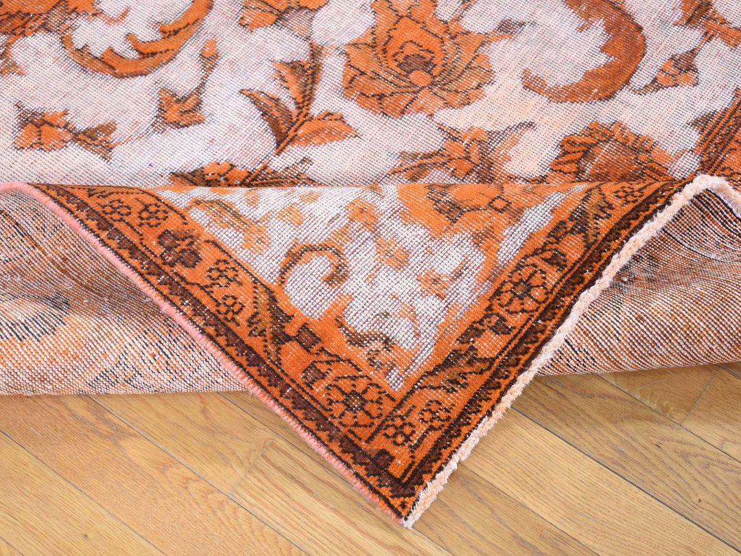 8'1" x 10'9" Vintage Hand Knotted Overdyed Wool Rectangle Oriental Rug - MOA10280665