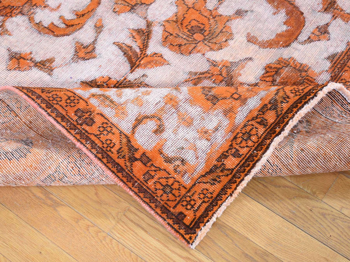8'1" x 10'9" Vintage Hand Knotted Overdyed Wool Rectangle Oriental Rug - MOA10280665