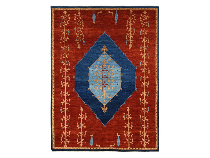 10'3" x 14'0" New Hand Knotted Red Wool Rectangle Oriental Rug - MOA10280673