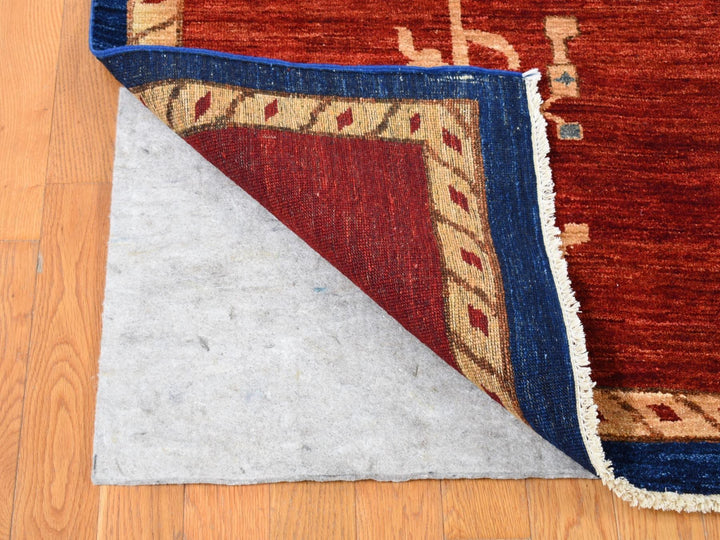 10'3" x 14'0" New Hand Knotted Red Wool Rectangle Oriental Rug - MOA10280673