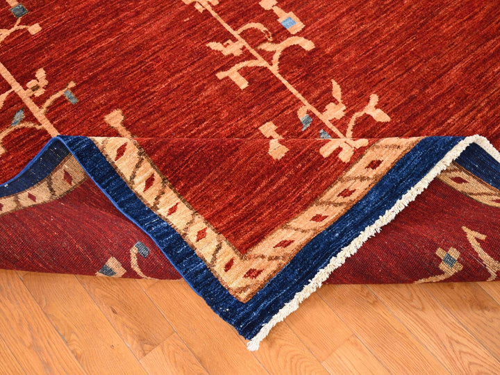 10'3" x 14'0" New Hand Knotted Red Wool Rectangle Oriental Rug - MOA10280673