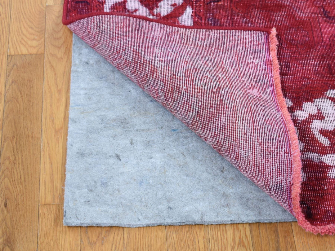 8'2" x 11'1" Vintage Hand Knotted Overdyed Wool Rectangle Oriental Rug - MOA10280678
