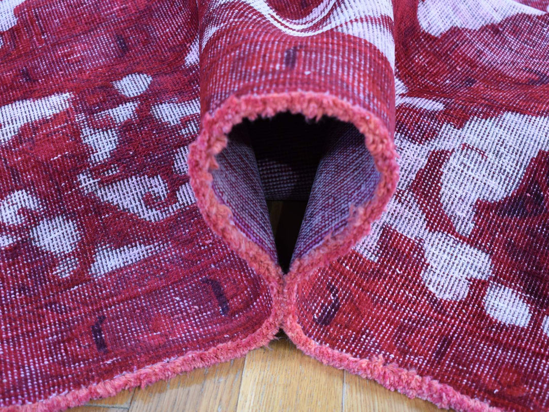 8'2" x 11'1" Vintage Hand Knotted Overdyed Wool Rectangle Oriental Rug - MOA10280678