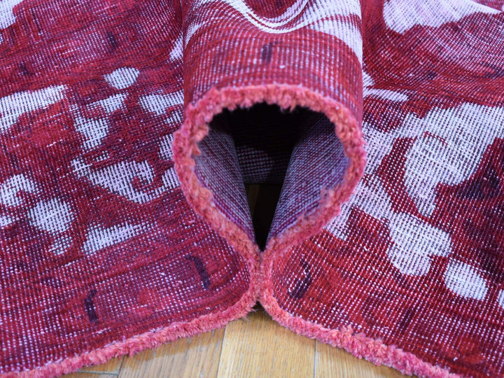8'2" x 11'1" Vintage Hand Knotted Overdyed Wool Rectangle Oriental Rug - MOA10280678