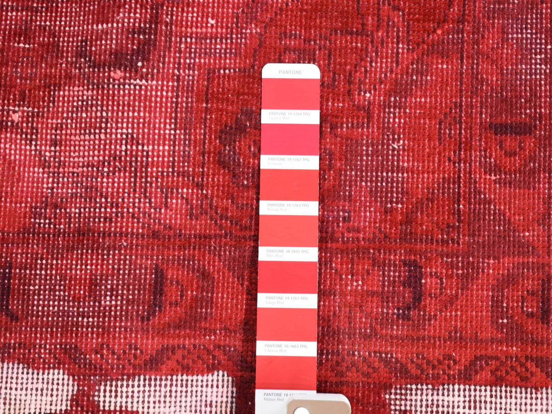 8'2" x 11'1" Vintage Hand Knotted Overdyed Wool Rectangle Oriental Rug - MOA10280678