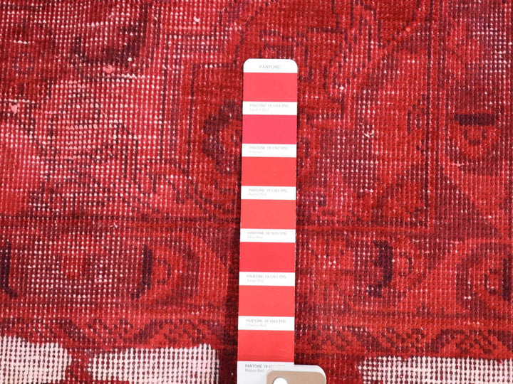8'2" x 11'1" Vintage Hand Knotted Overdyed Wool Rectangle Oriental Rug - MOA10280678