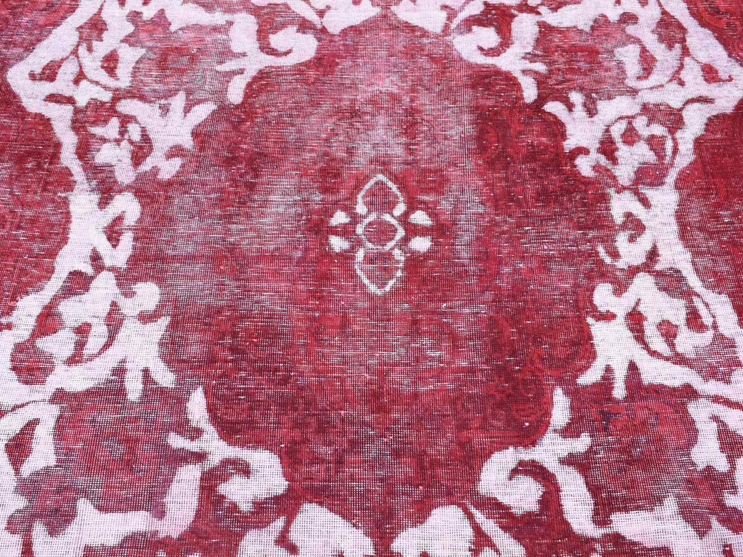 8'2" x 11'1" Vintage Hand Knotted Overdyed Wool Rectangle Oriental Rug - MOA10280678
