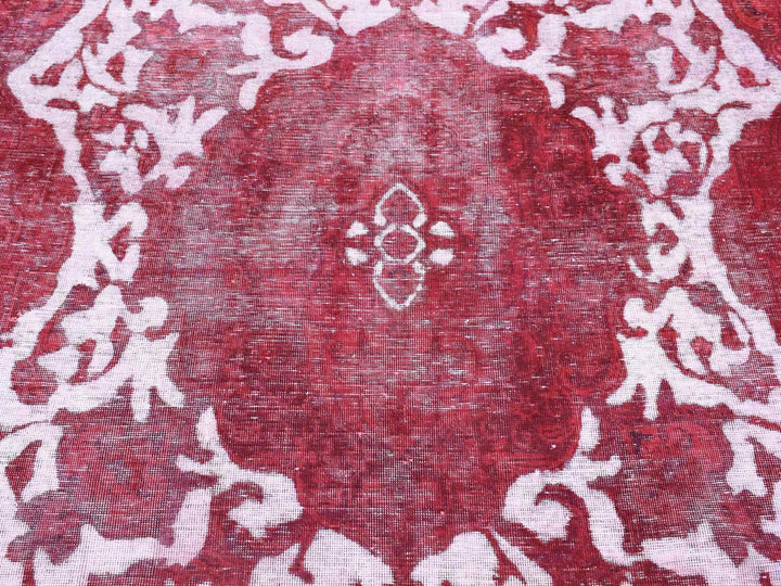 8'2" x 11'1" Vintage Hand Knotted Overdyed Wool Rectangle Oriental Rug - MOA10280678