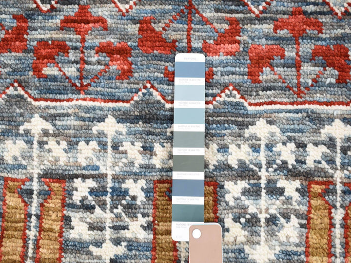 10'2" x 14'2" New Hand Knotted Grey New Zealand Wool Rectangle Oriental Rug - MOA10280685