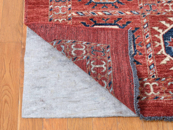 9'10" x 14'0" New Hand Knotted Red Wool Rectangle Oriental Rug - MOA10280687