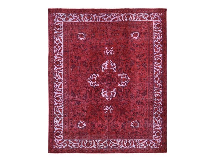 8'7" x 10'8" New Hand Knotted Overdyed Wool Rectangle Oriental Rug - MOA10280695