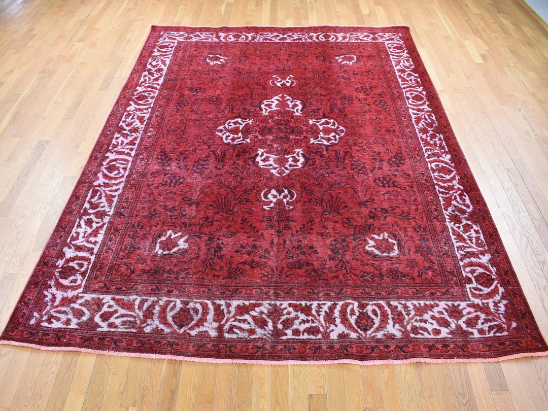 8'7" x 10'8" New Hand Knotted Overdyed Wool Rectangle Oriental Rug - MOA10280695