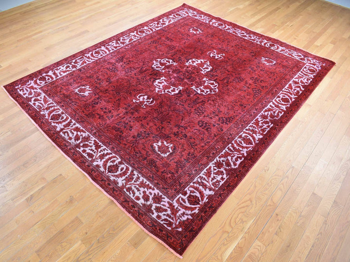 8'7" x 10'8" New Hand Knotted Overdyed Wool Rectangle Oriental Rug - MOA10280695