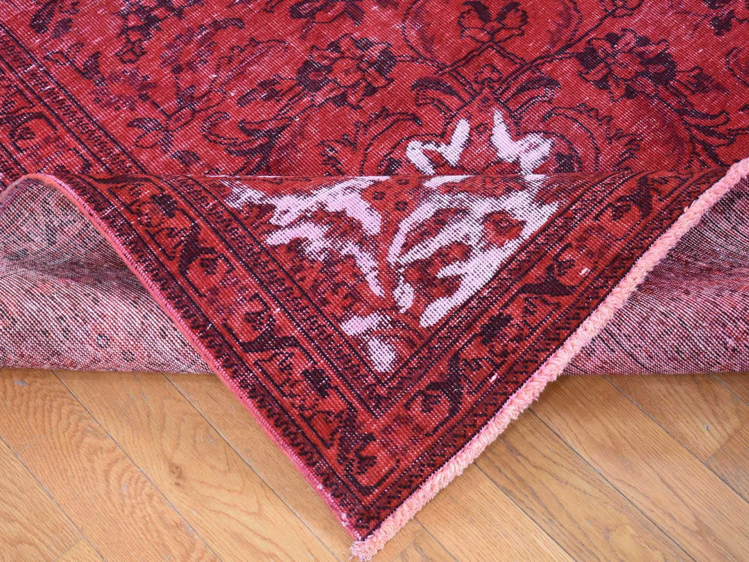 8'7" x 10'8" New Hand Knotted Overdyed Wool Rectangle Oriental Rug - MOA10280695