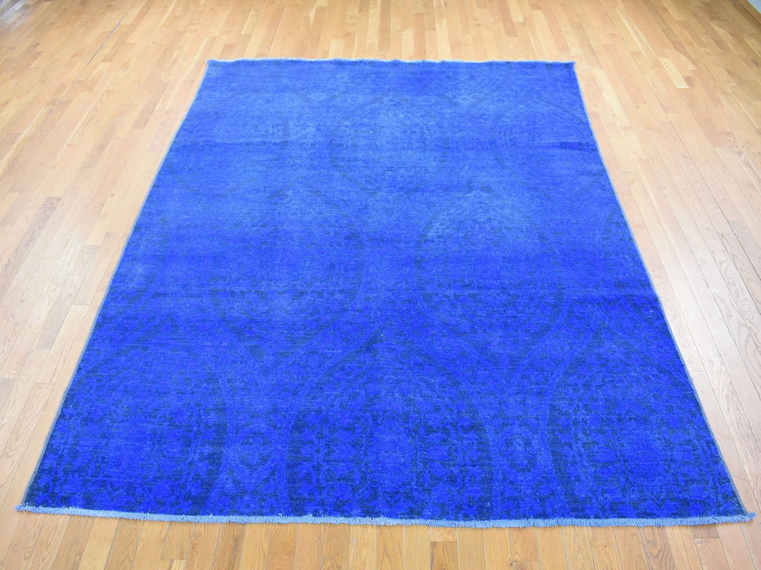 8'0" x 10'0" New Hand Knotted Overdyed Wool Rectangle Oriental Rug - MOA10280696
