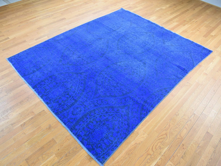 8'0" x 10'0" New Hand Knotted Overdyed Wool Rectangle Oriental Rug - MOA10280696