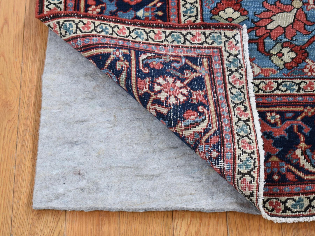 4'9" x 5'9" Vintage Hand Knotted Red Wool Rectangle Oriental Rug - MOA10280708