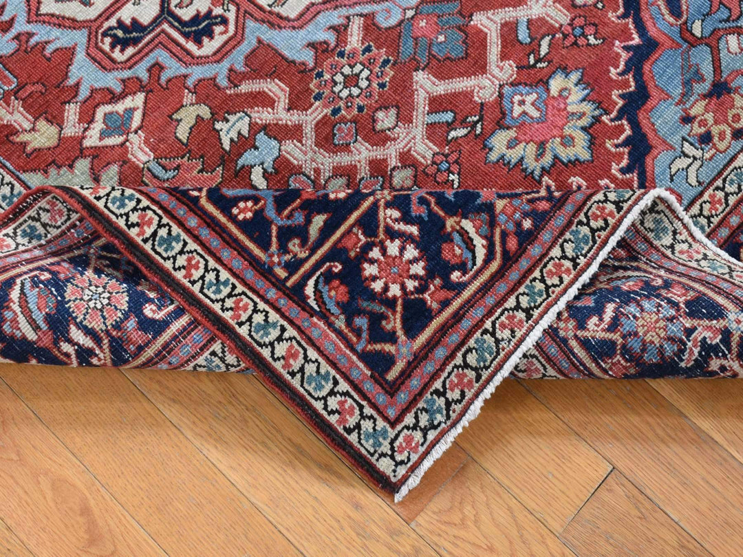 4'9" x 5'9" Vintage Hand Knotted Red Wool Rectangle Oriental Rug - MOA10280708