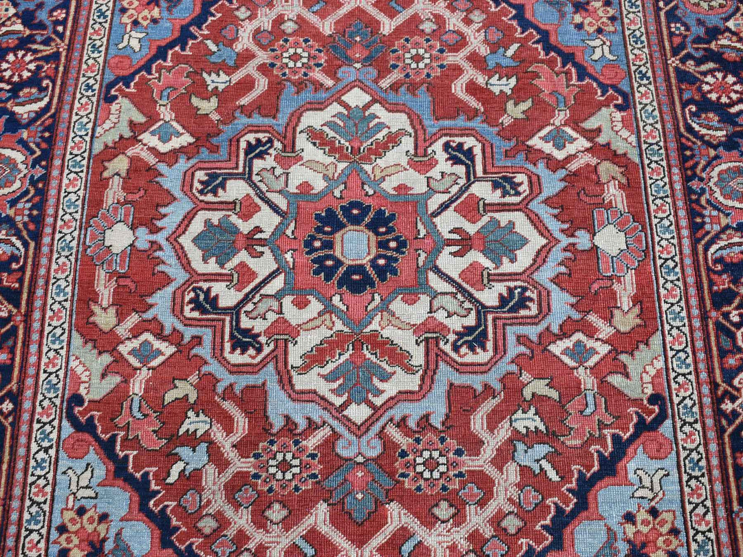 4'9" x 5'9" Vintage Hand Knotted Red Wool Rectangle Oriental Rug - MOA10280708
