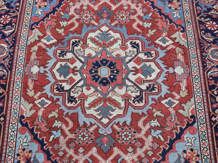 4'9" x 5'9" Vintage Hand Knotted Red Wool Rectangle Oriental Rug - MOA10280708