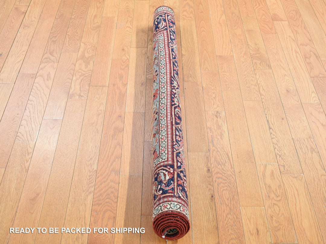 4'9" x 5'9" Vintage Hand Knotted Red Wool Rectangle Oriental Rug - MOA10280708