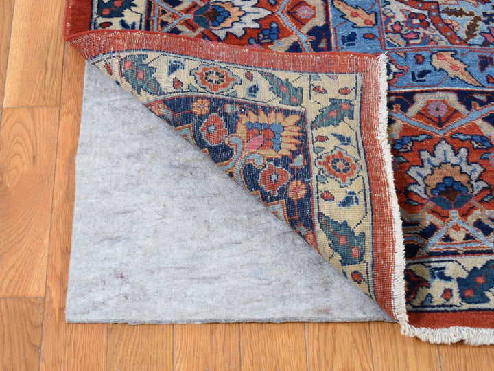 8'8" x 12'0" Vintage Hand Knotted Orange Wool Rectangle Oriental Rug - MOA10280711