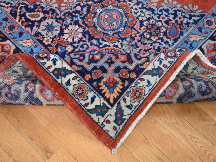 8'8" x 12'0" Vintage Hand Knotted Orange Wool Rectangle Oriental Rug - MOA10280711