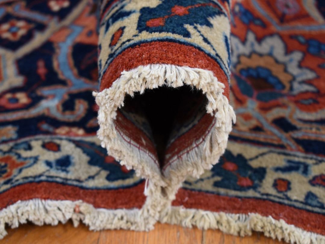 8'8" x 12'0" Vintage Hand Knotted Orange Wool Rectangle Oriental Rug - MOA10280711