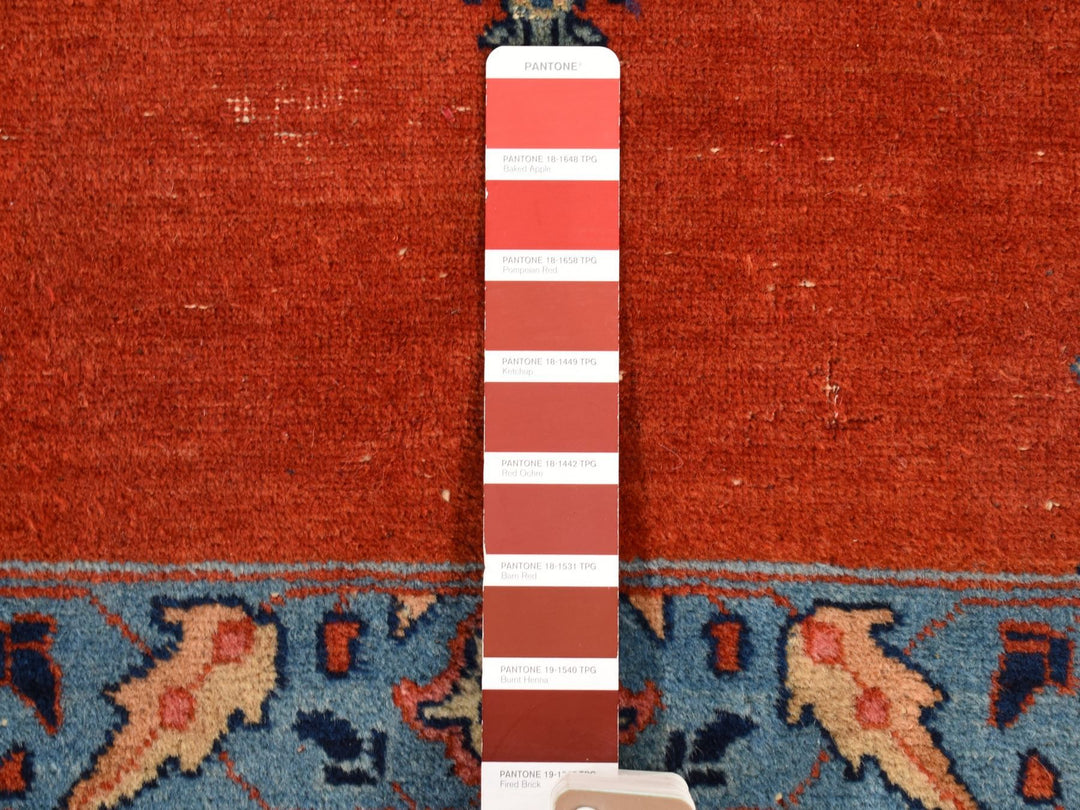 8'8" x 12'0" Vintage Hand Knotted Orange Wool Rectangle Oriental Rug - MOA10280711