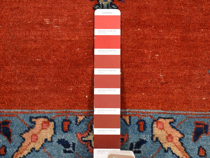 8'8" x 12'0" Vintage Hand Knotted Orange Wool Rectangle Oriental Rug - MOA10280711