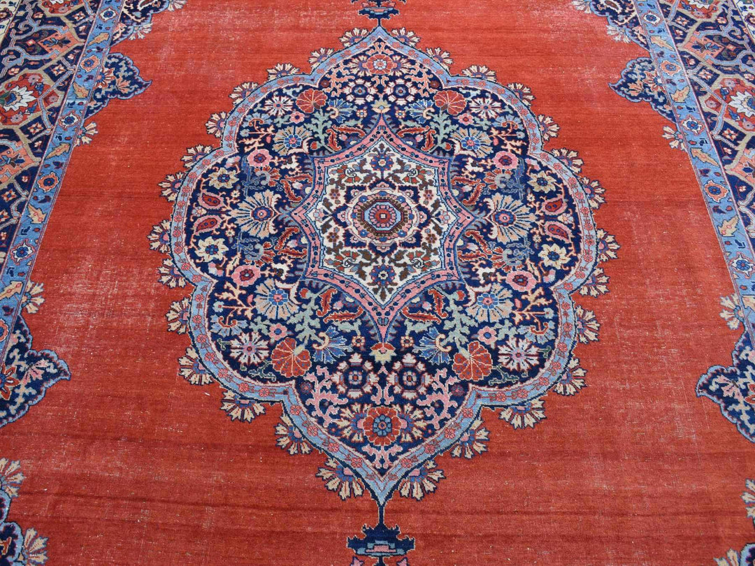 8'8" x 12'0" Vintage Hand Knotted Orange Wool Rectangle Oriental Rug - MOA10280711