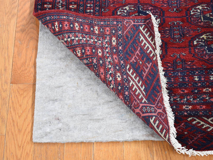 3'1" x 5'4" Vintage Hand Knotted Red Wool Rectangle Oriental Rug - MOA10280719