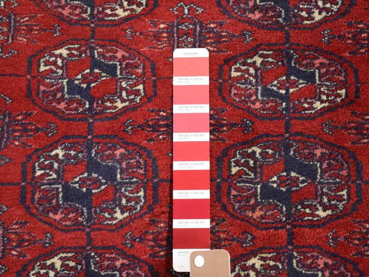 3'1" x 5'4" Vintage Hand Knotted Red Wool Rectangle Oriental Rug - MOA10280719