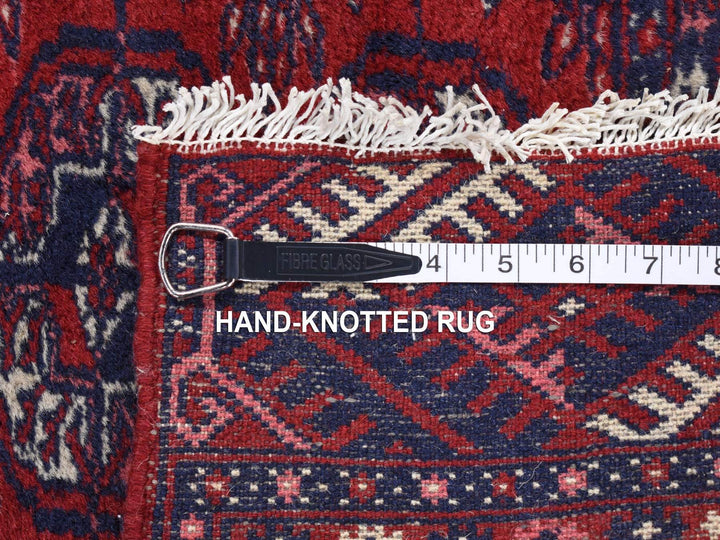 3'1" x 5'4" Vintage Hand Knotted Red Wool Rectangle Oriental Rug - MOA10280719