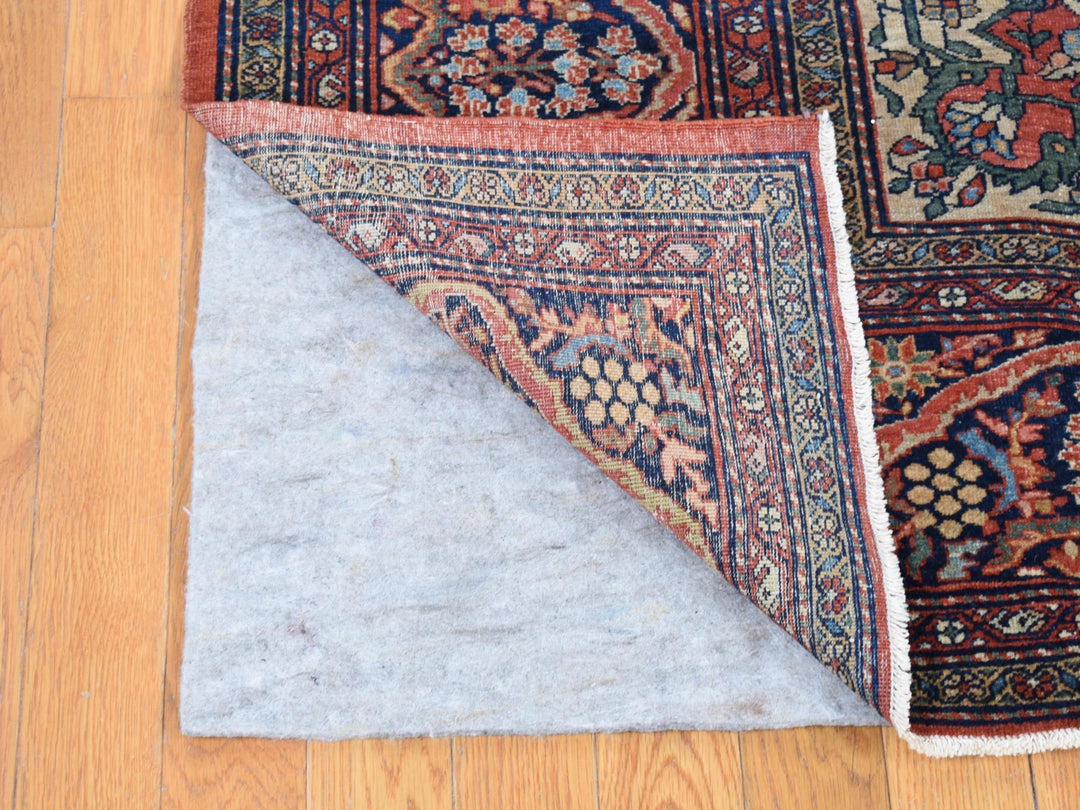 9'0" x 12'0" Vintage Hand Knotted Red Wool Rectangle Oriental Rug - MOA10280722