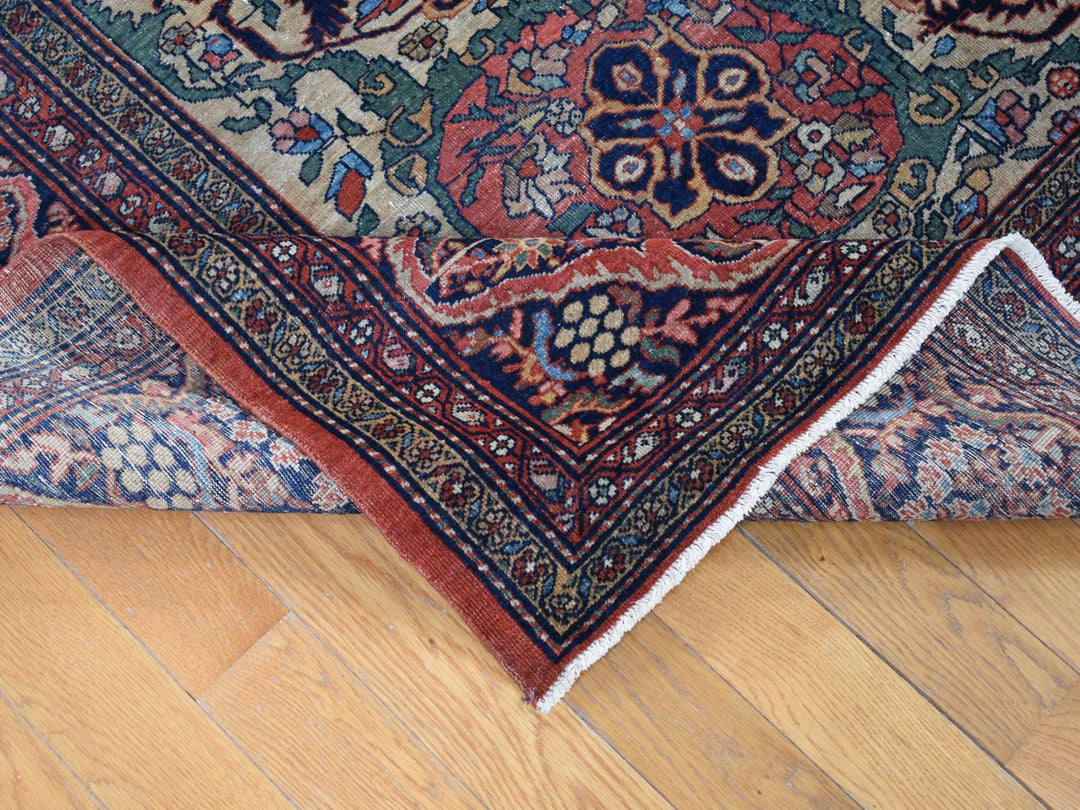 9'0" x 12'0" Vintage Hand Knotted Red Wool Rectangle Oriental Rug - MOA10280722