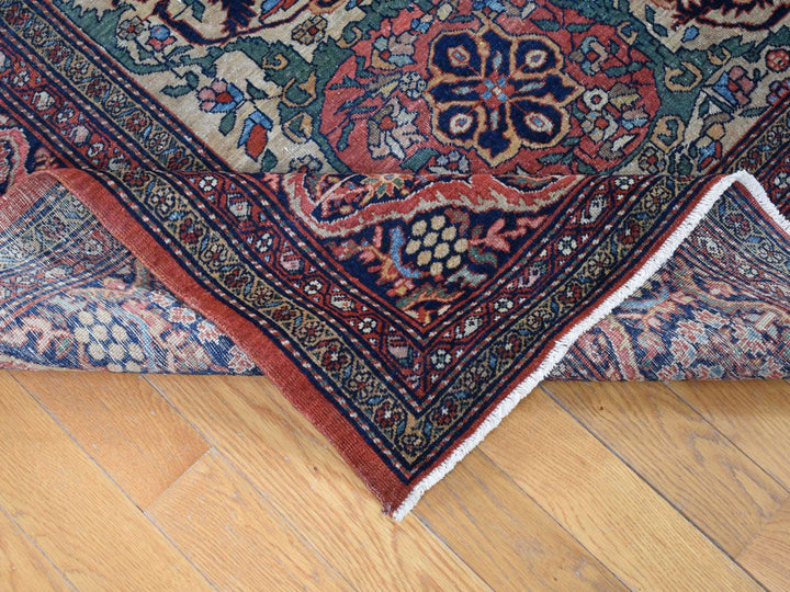 9'0" x 12'0" Vintage Hand Knotted Red Wool Rectangle Oriental Rug - MOA10280722