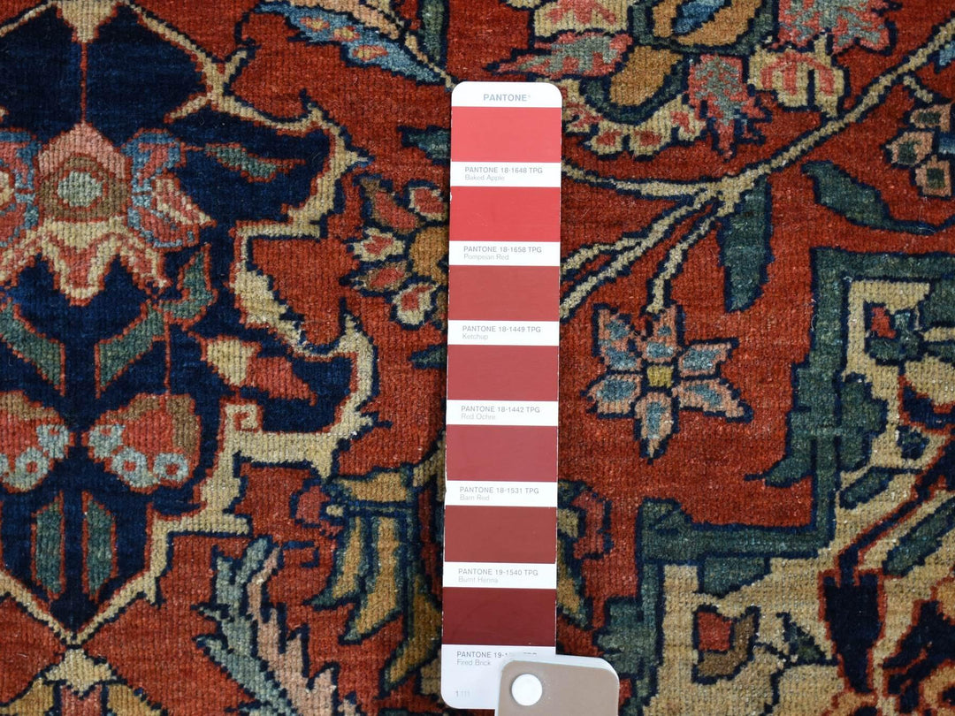 9'0" x 12'0" Vintage Hand Knotted Red Wool Rectangle Oriental Rug - MOA10280722